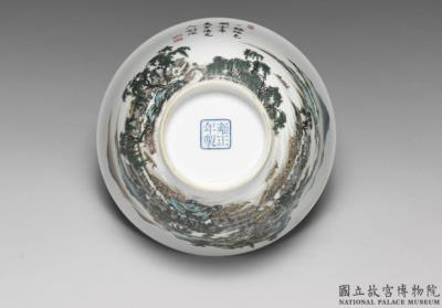 图片[3]-Bowl with green landscape in falangcai painted enamels, Qing dynasty, Yongzheng reign 1723-1735-China Archive